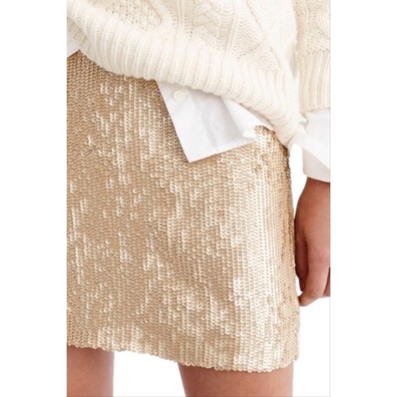 J. Crew Dresses & Skirts - J. Crew Gold Sequin Skirt